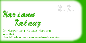 mariann kalauz business card